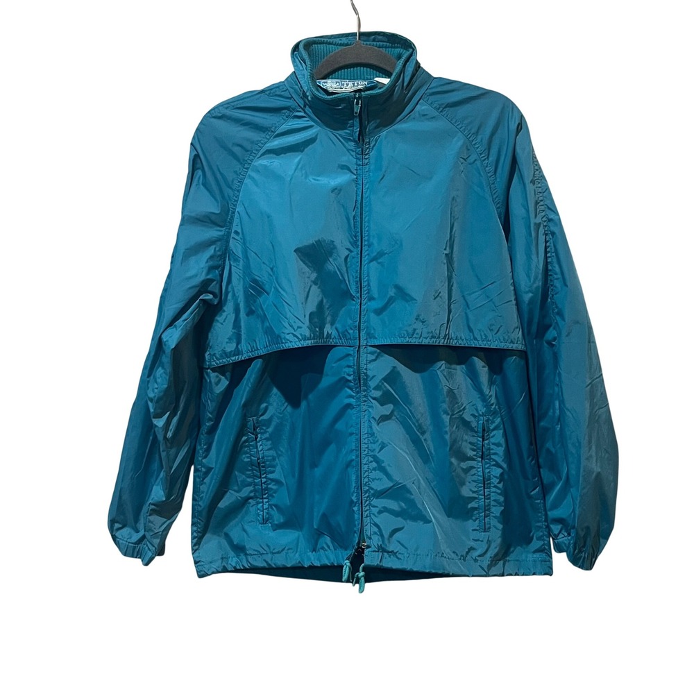 Woolrich Teton Windbreaker Jacket Womens Medium Teal‎ Blue Vintage 90s Gorpcore